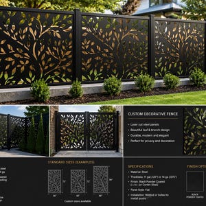 Custom Metal Privacy Screen: Outdoor Wall Art Panel