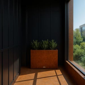 Modern Corten Steel Planter Box – 30"x12"x24.25" | Rusted Metal Outdoor, Indoor Decorative Planter for Luxury Landscaping & Architecture