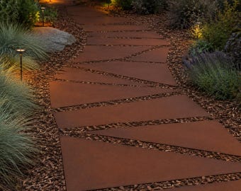 Corten Steel Steppingstones – Custom Landscape Pathway Panels