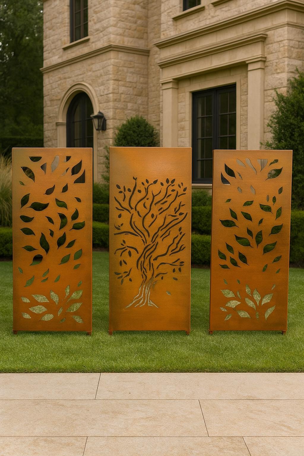 Biombo de acero corten con forma de árbol de la vida: divisor de jardín  moderno con estacas - Etsy México, image size:1024x1536