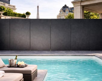 カスタムスチールプライバシーパネル | モダンなプール＆ホットタブフェンス