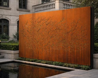 Custom Corten Steel Juniper Tree Privacy Screen