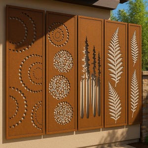 Custom Made Size - Outdoor Privacy Screen, Outdoor Privacy, Metal Wall Art, Panel, Gazebo, Custom Metal Art, Large Metal Wall Sculpture.