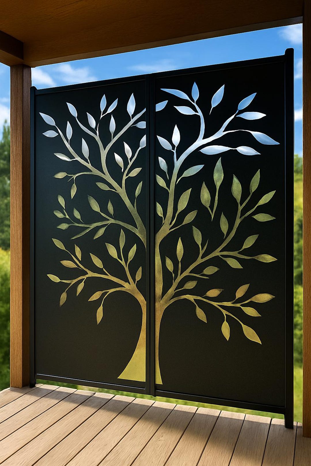 Custom Metal Outdoor Privacy Screen: Tree of Life Panel - Etsy