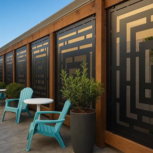 Custom Metal Privacy Screen: Corten Steel Outdoor Panel, Made in USA