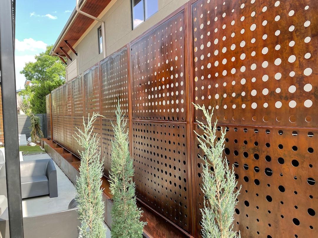 Custom Made Size Corten Steel Outdoor Privacy, Metal Wall Art, Custom