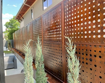 Custom Made Size - Corten Steel Outdoor Privacy, Metal Wall Art, Custom Metal Art, Large Metal Wall Sculpture.