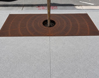 Modern Corten Steel Tree Grate | Custom Laser Cut Tree Pit Cover | Heavy Duty USA