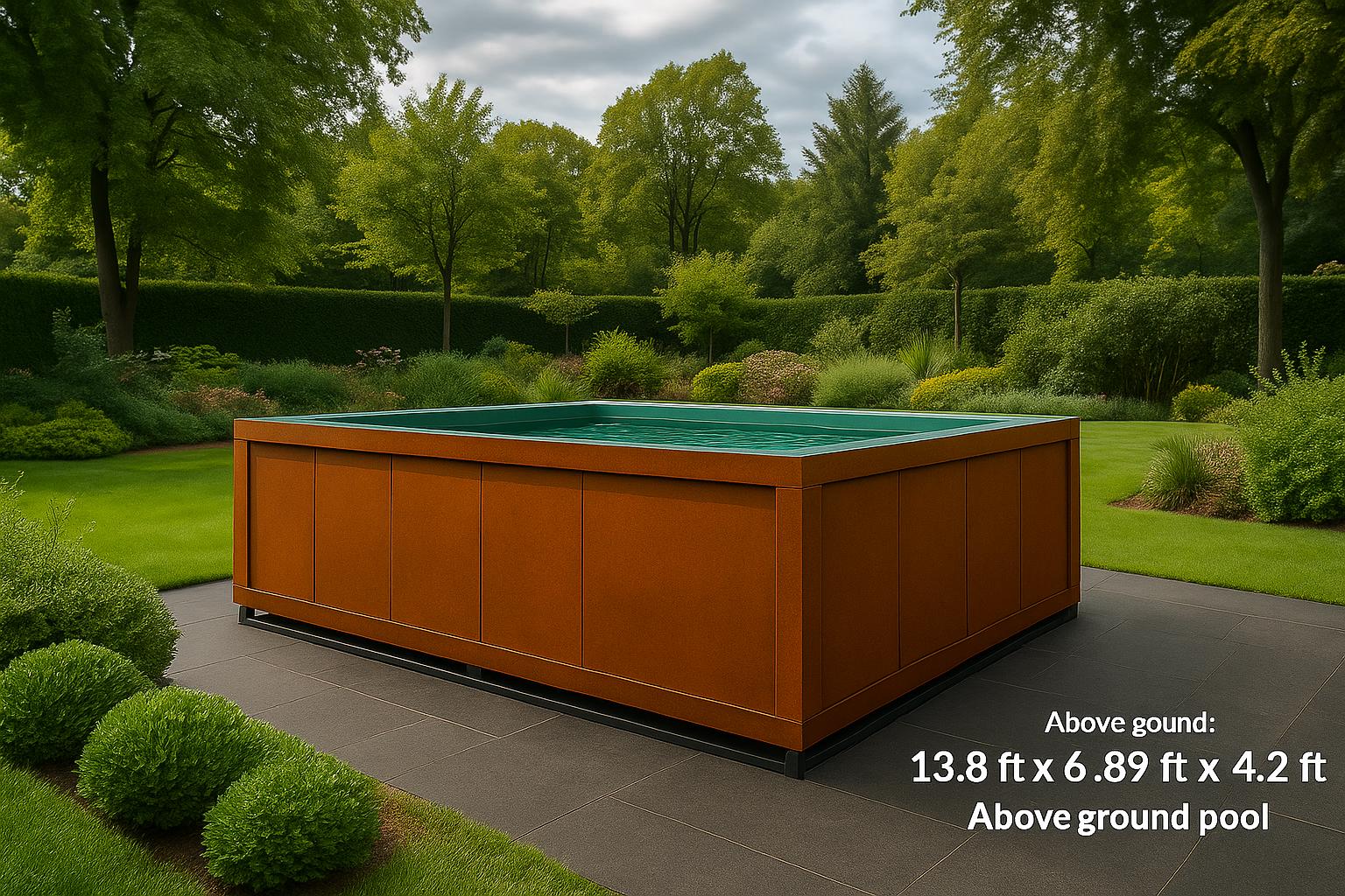 Inground Swimming Pools Fiberglass Pool Shell - 14x7.4x4.6ft Rectangular Inground Pool, Saltwater Resistant 14x7.4ft Pool Installation