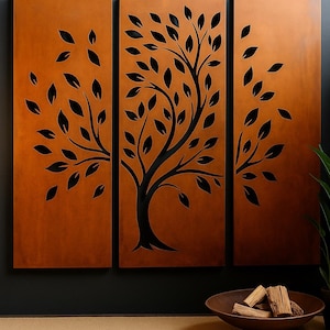 Tree of Life Privacy Screen | Corten Steel Outdoor Panel with Birds and Leaves | Garden Divider | Custom Sizes Available – Made in USA