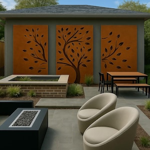 Custom Made Size - Outdoor Privacy Screen, Outdoor Privacy, Metal Wall Art, Panel, Gazebo, Custom Metal Art, Large Metal Wall Sculpture.