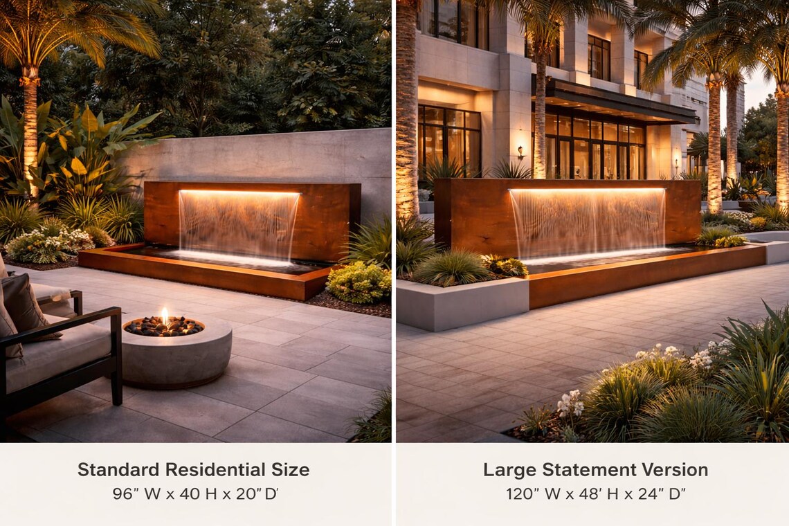 Modern Solid Copper Water Fountain – Luxury Outdoor Waterfall Feature ...