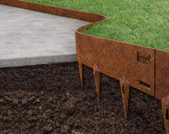 Custom made CORTEN  STEEL - Core Edge Flexible Steel Lawn Edging Corten