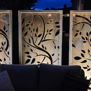 Custom Made Size - Outdoor Privacy Screen, Metal Wall Art, Custom Metal Art, Large Metal Wall Sculpture.