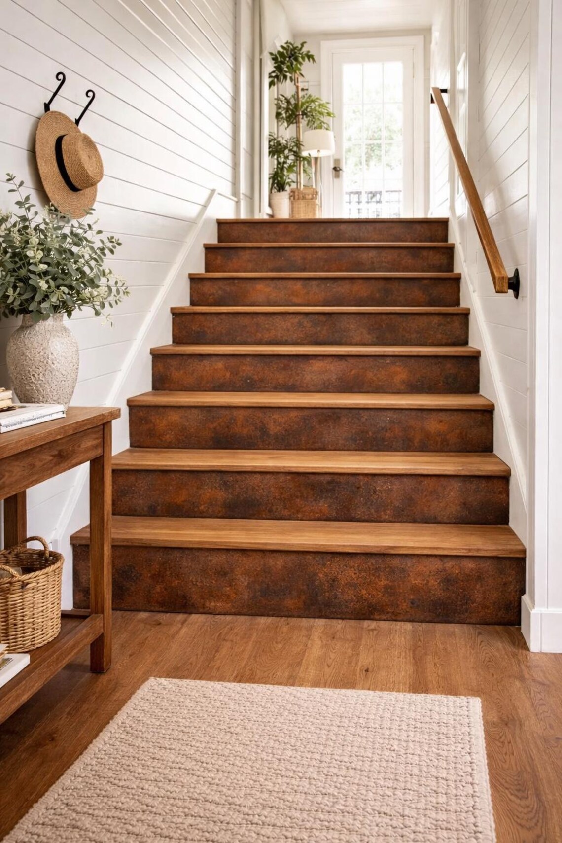 Corten Steel Stair Risers – Modern Rustic Staircase Cladding – Custom ...
