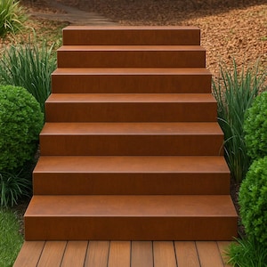 Custom Modern Corten Steel Garden Steps – Custom-Made in the USA by H&P Building