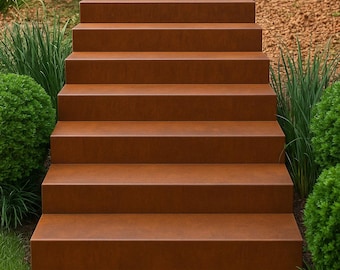 Custom Modern Corten Steel Garden Steps – Custom-Made in the USA by H&P Building