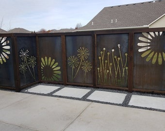 Custom Made Size - Outdoor Privacy Screen, Outdoor Privacy, Metal Wall Art, Panel, Gazebo, Custom Metal Art, Large Metal Wall Sculpture.