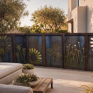 Custom Corten Steel Privacy Screen: USA-Made Metal Wall Art Panel