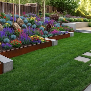 Corten Steel Landscape Edging – Modern Rusted Garden Border – Heavy-Duty Outdoor Divider