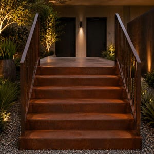 Maßgefertigte Treppen aus Cortenstahl | Moderne Außentreppe | Architektonische Stahlstufen