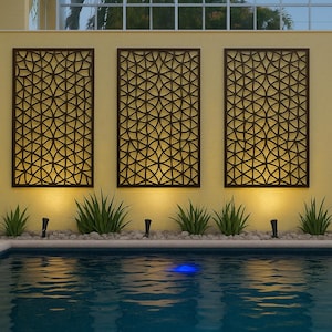 Custom Made Size - Outdoor Privacy Screen, Outdoor Privacy, Metal Wall Art, Panel, Gazebo, Custom Metal Art, Large Metal Wall Sculpture.