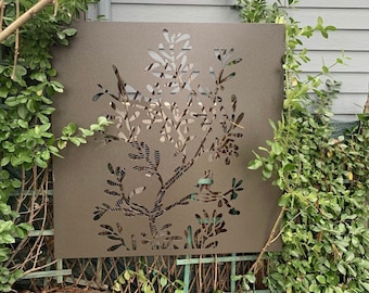 Custom Made Size - Outdoor Privacy Screen, Outdoor Privacy, Metal Wall Art, Panel, Custom Metal Art, Large Metal Wall Sculpture 48&quot;x48&quot;