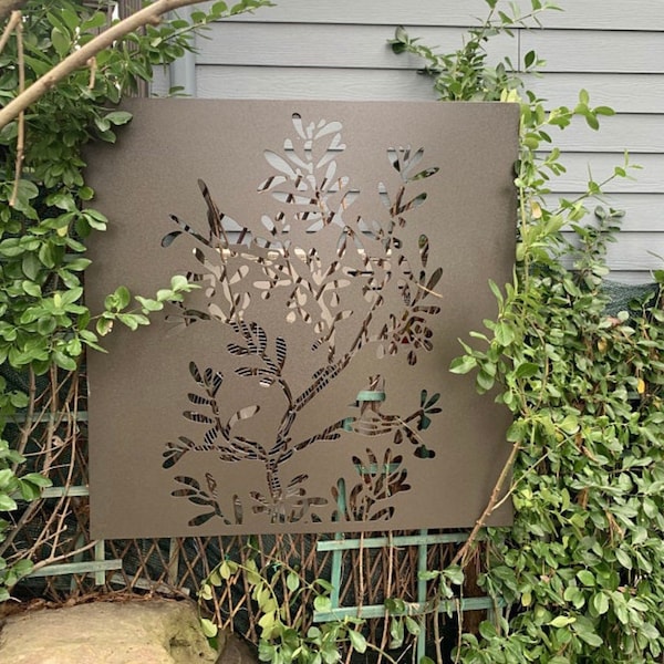 Tela de privacidade personalizada em aço corten: painel de arte de parede em metal, fabricado nos EUA
