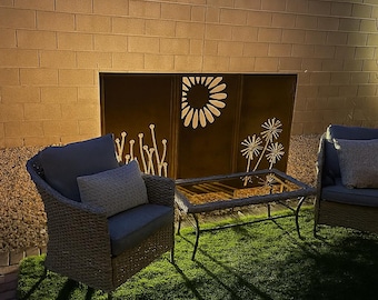 Custom Made Size - Outdoor Privacy Screen,  Metal Wall Art, Custom Metal Art, Large Metal Wall Sculpture.