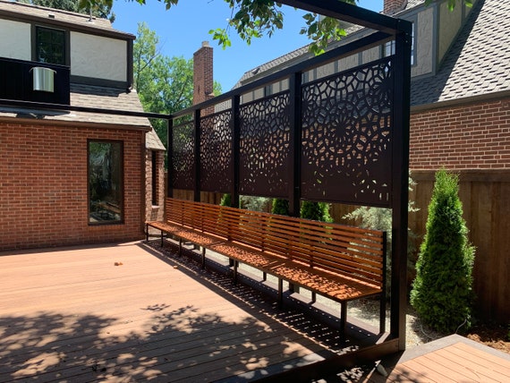 Outdoor bench deals with privacy screen