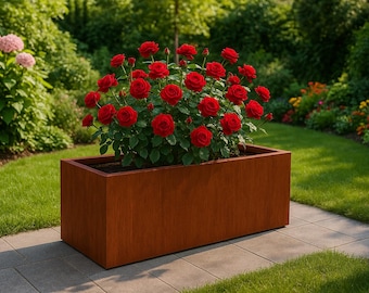 Custom Corten Steel Planter Box: Raised Garden Bed