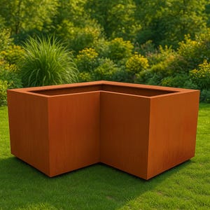 Custom Made Planter Box. Corten Steel Planters, Raised bed Corten Steel Planter boxes.