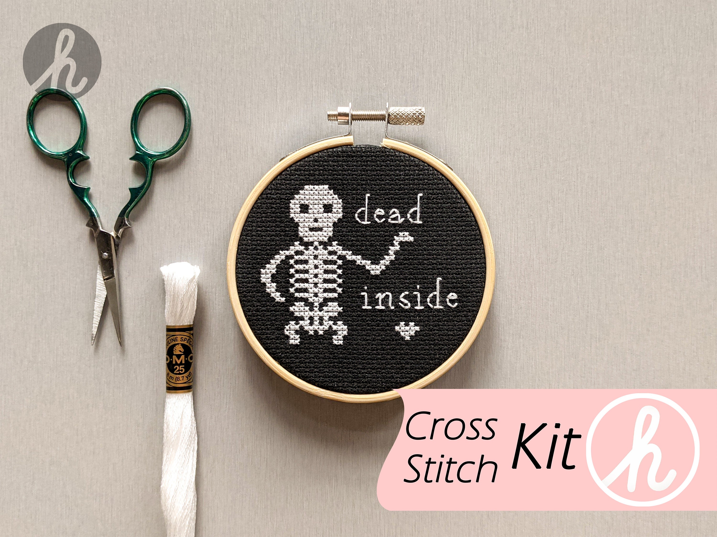 Dead Inside. Craft Kit. Adult Starter Cross Stitch Kit for 