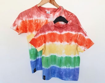Children's kids rainbow tie-dye cotton t-shirt