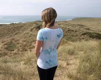 Gemustertes Damen T-Shirt, smaragdgrün