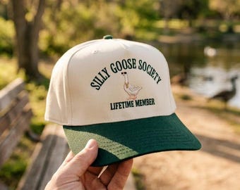 Silly Goose Society Lifetime Member Embroidered Hat: Funny Animal Lover Gift
