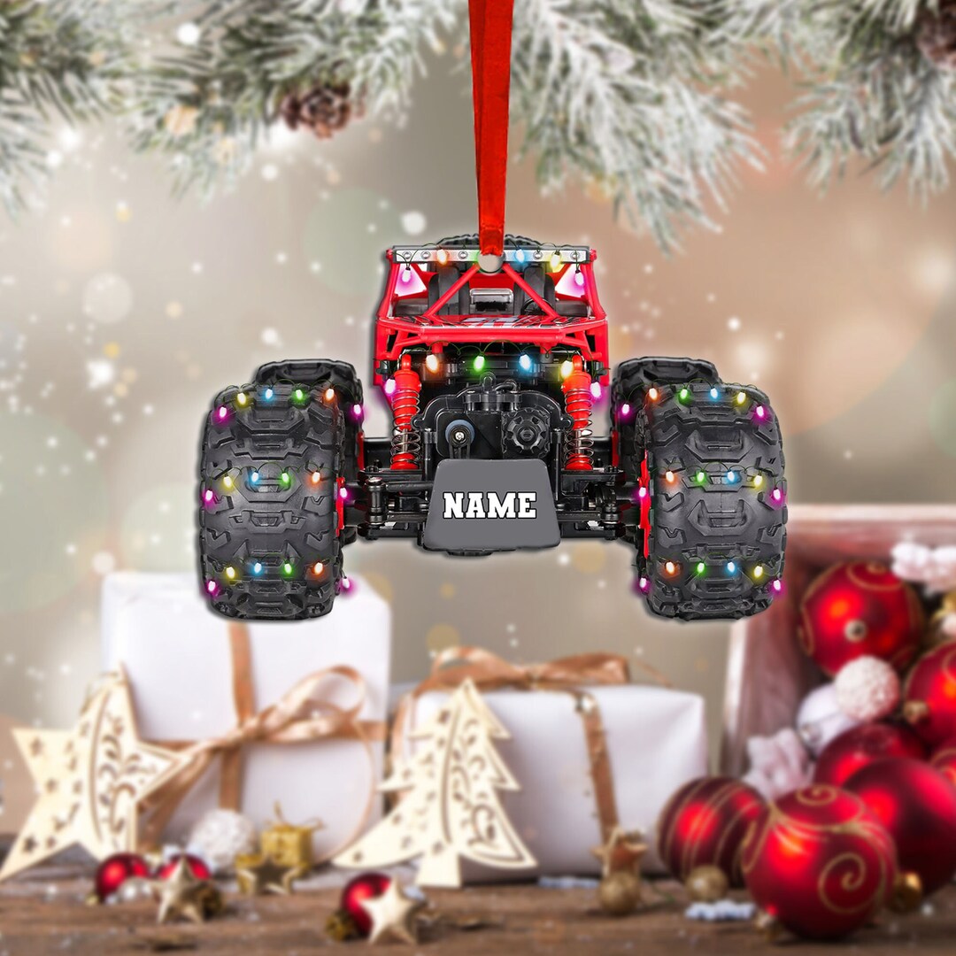 Monster Truck Christmas Lights Personalized Ornament Funny Etsy