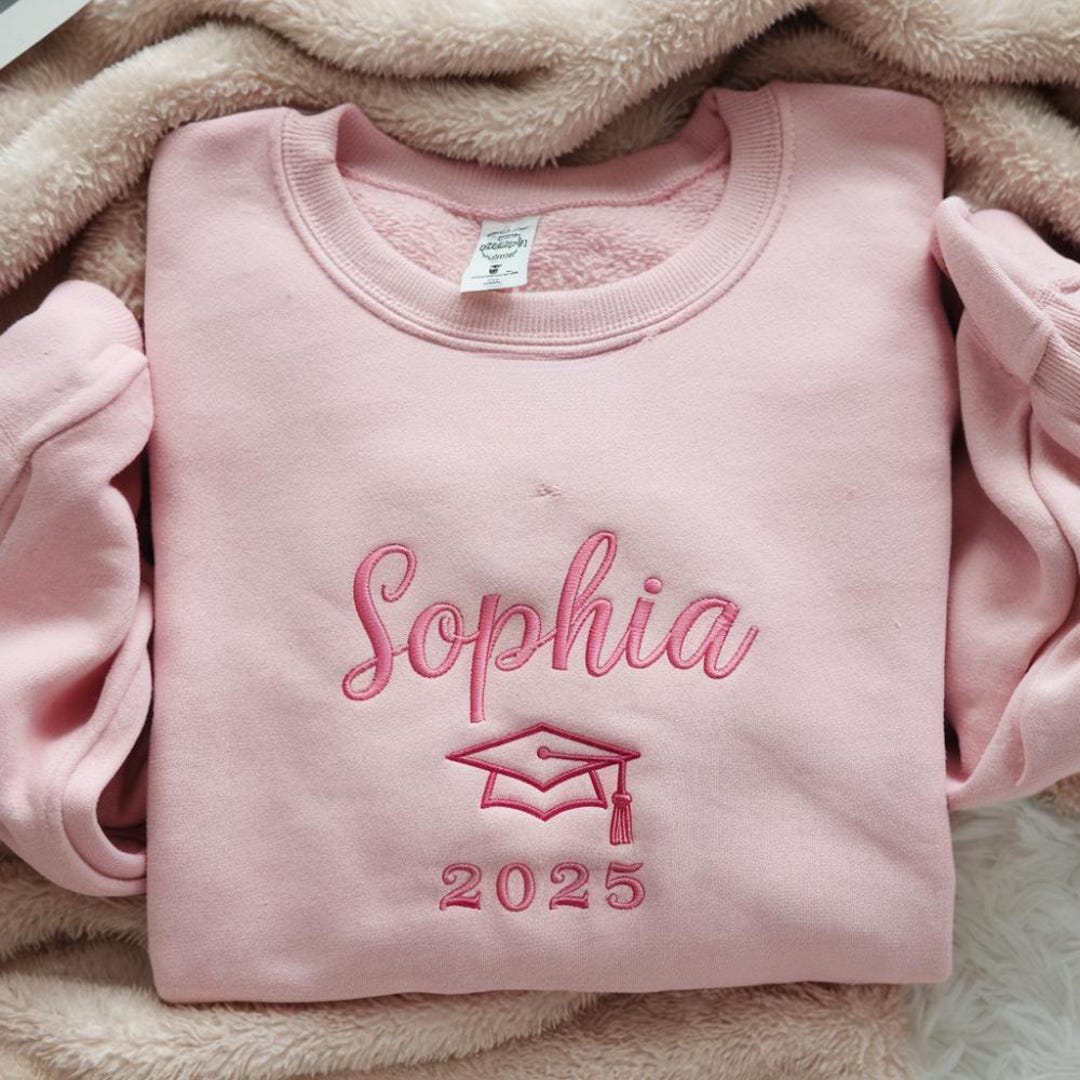 Spring Graduation Sweater Custom Graduation Sweatshirt, Personalized Name Embroidered Hoodie ...