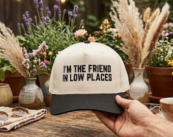 Im The Friend In Low Places Embroidered Hat: Sarcastic Cap, Funny Birthday Gift