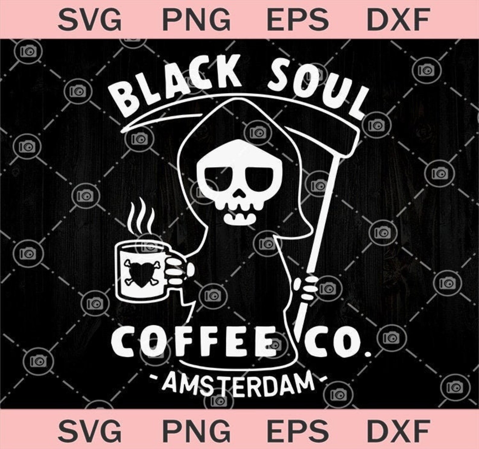 Download Black Soul Coffee SVG Skeleton Coffee SVG Dead Metal ...