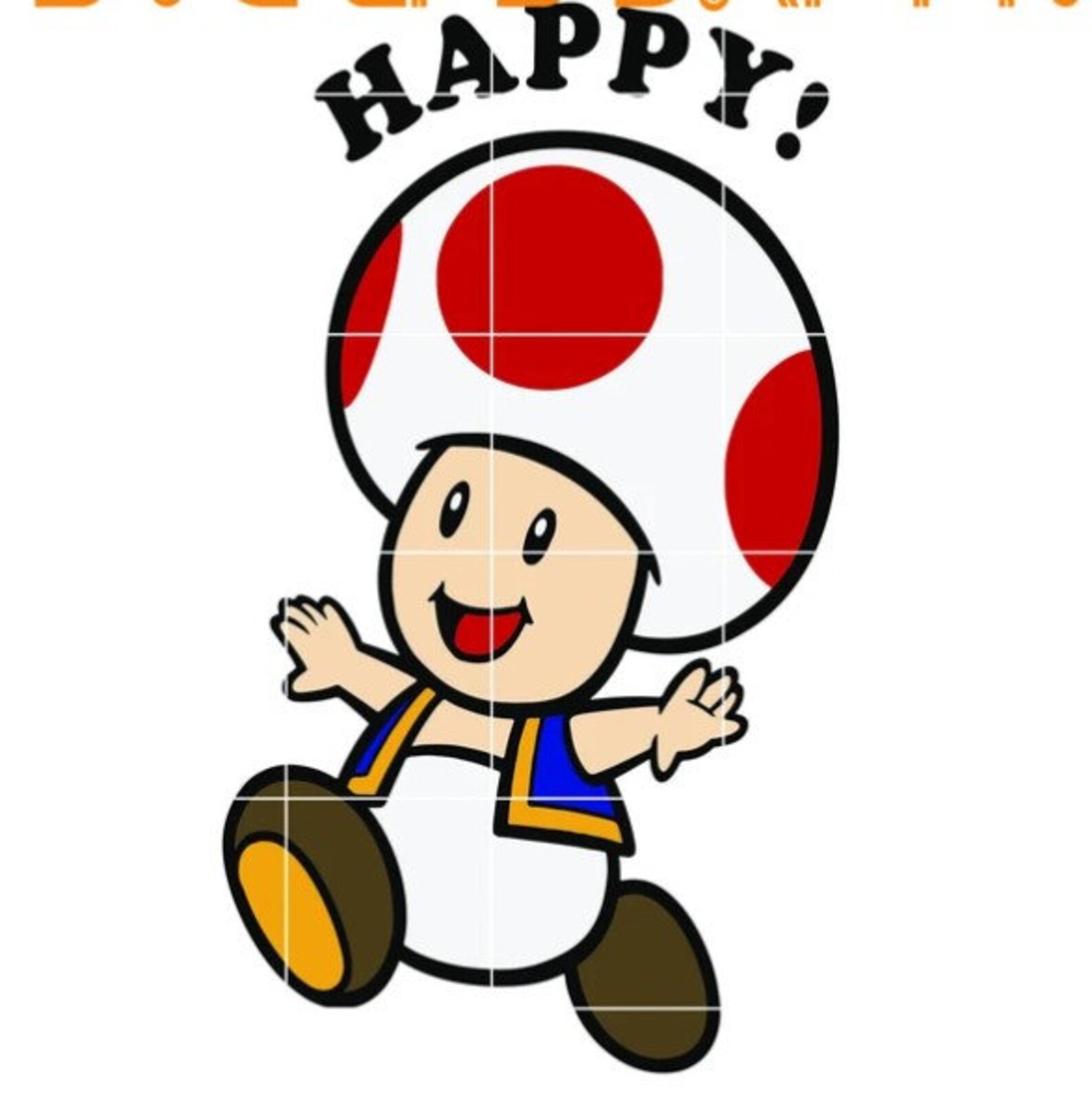 Nintendo Super Mario Toad Stay Happy Text Portrait Quotes Etsy