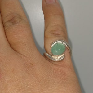 Bague en argent Aventurine Verte - Fait à la main