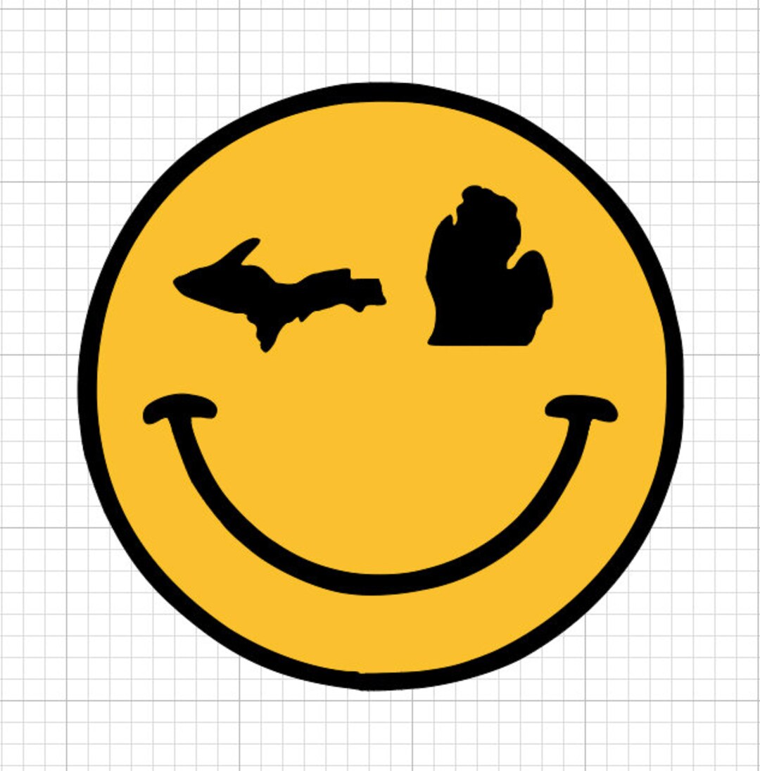 Michigan Wink Smiley Face Decal/sticker Etsy