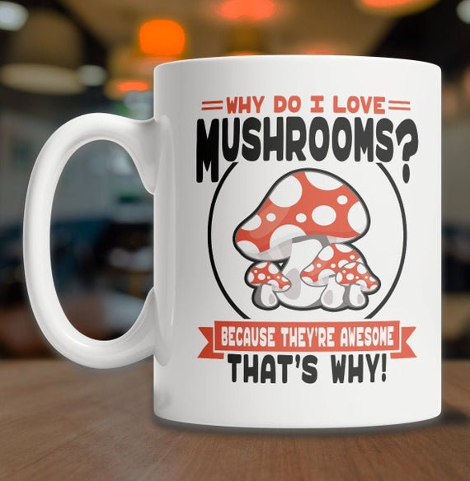 I Love Mushrooms Mug Cute Mushroom Mug For Mushroom Lovers Etsy