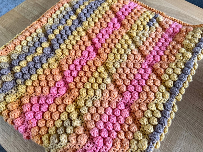 Sunset Ombre Handmade Crocheted Lap Blanket image 4