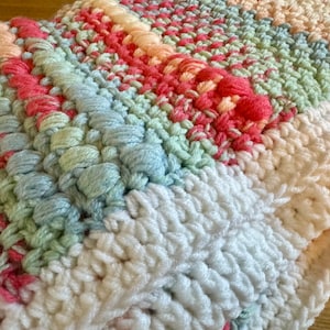 Twinberry Cheesecake Puff Handmade Crocheted Lap Blanket image 4