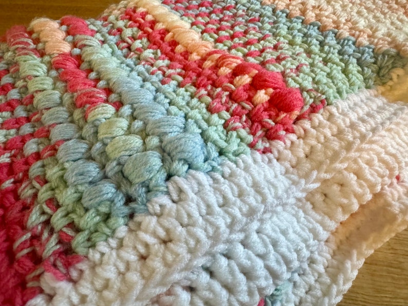 Twinberry Cheesecake Puff Handmade Crocheted Lap Blanket image 4