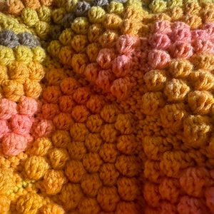 Sunset Ombre Handmade Crocheted Lap Blanket image 8