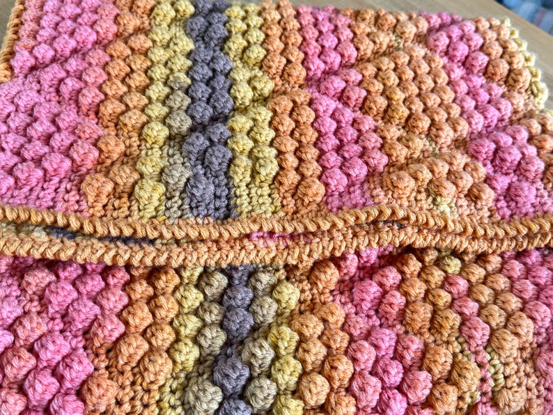 Sunset Ombre Handmade Crocheted Lap Blanket image 5