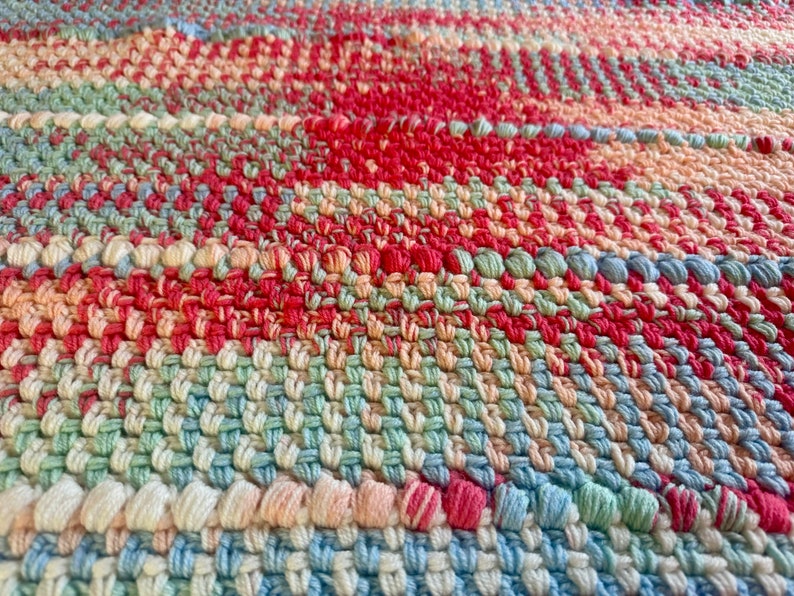 Twinberry Cheesecake Puff Handmade Crocheted Lap Blanket image 5